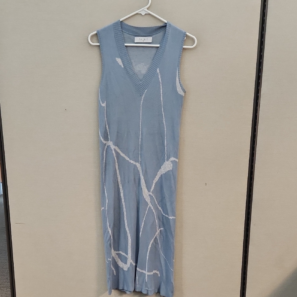 Paisie Blue Sleeveless Knit Dress Size Small